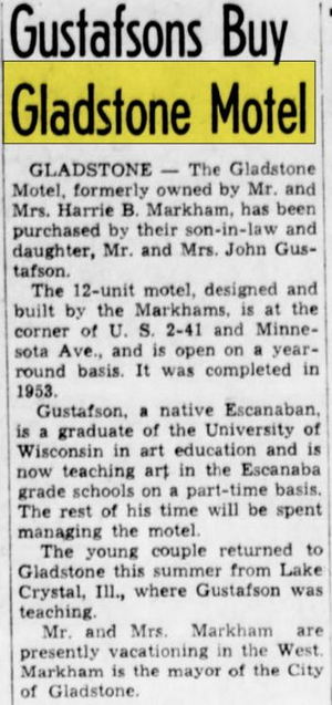 Gladstone Motel - Dec 1959 Article